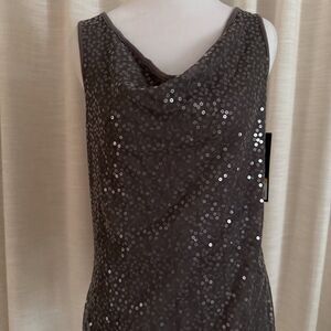 Mossimo Sequins Tank Top Size S Gray Layer Evening Going Out Bling Party NWT